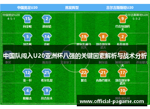 中国队闯入U20亚洲杯八强的关键因素解析与战术分析